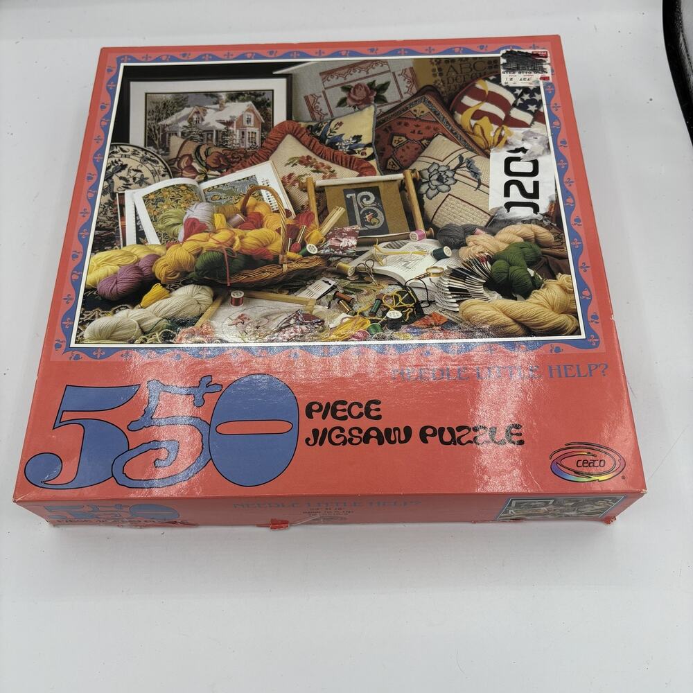 Vintage‎ Ceaco Needle Little Help Jigsaw Puzzle 550 Piece 1995 USA 24"x18"